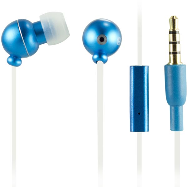 STREETZ HL-121 iPhone in-ear headset, 3 korvatyynyä, sininen